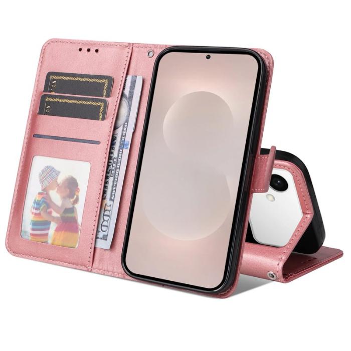 OEM - Samsung Galaxy S26 Edge Plånboksfodral Konstläder Folio Flip - Rosa