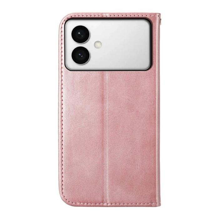OEM - Samsung Galaxy S26 Edge Plånboksfodral Konstläder Kalvtextur - Roséguld