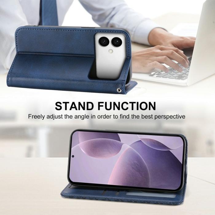 ABEEL - Samsung Galaxy S26 Edge Plånboksfodral Konstläder - Blå