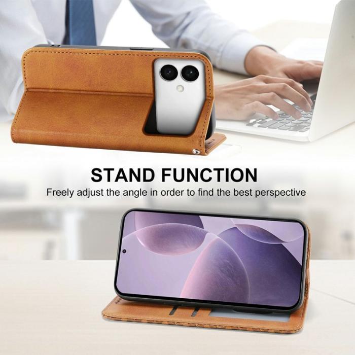 OEM - Samsung Galaxy S26 Edge Plånboksfodral Konstläder - Gul