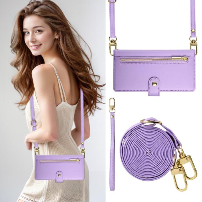 OEM - Samsung Galaxy S26 Edge Plånboksfodral Med Dragkedja Konstläder - Lila