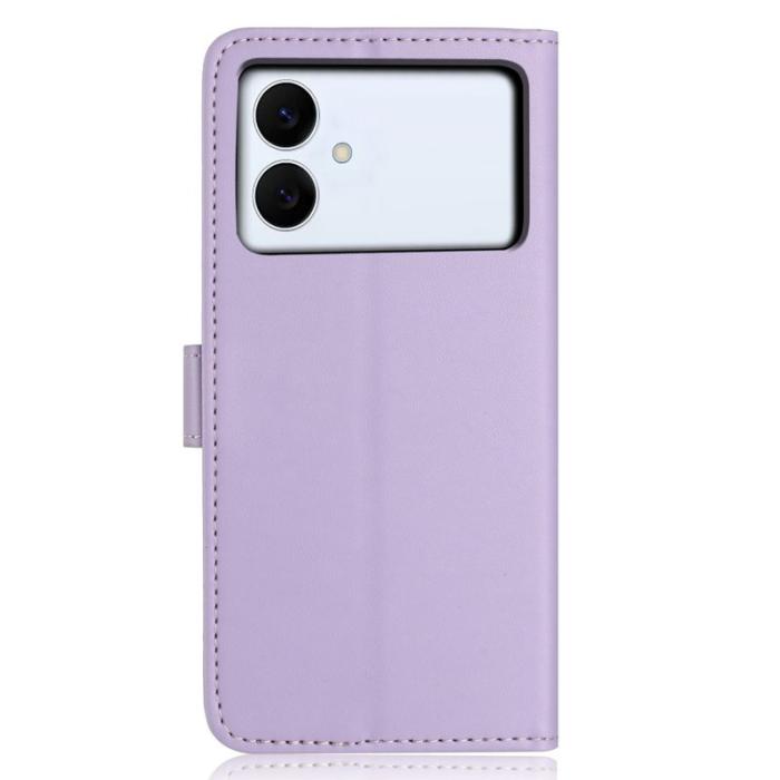 OEM - Samsung Galaxy S26 Edge Konstläder Plånboksfodral med Rem Flera Kortfack - Lila