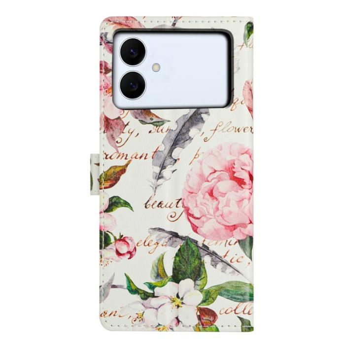 OEM - Samsung Galaxy S26 Edge Plånboksfodral Mönstertryck Flip Konstläder Grön Blommor