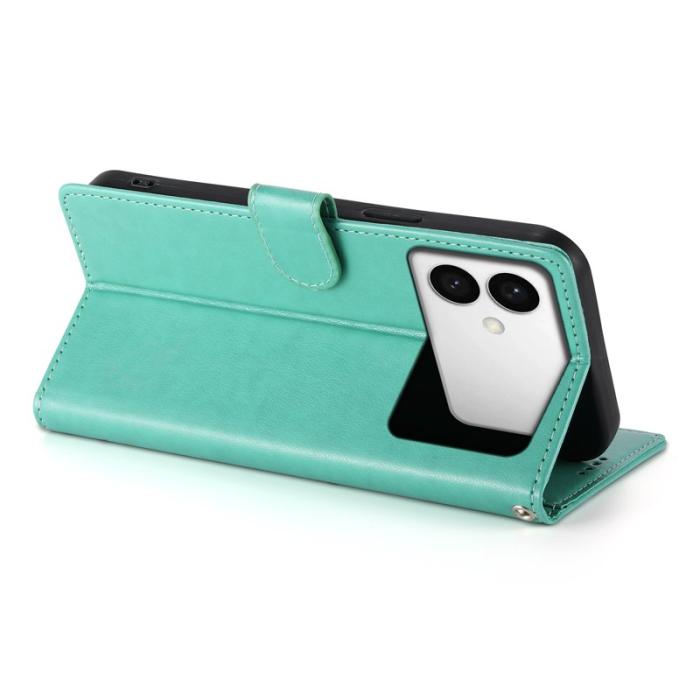 OEM - Samsung Galaxy S26 Edge Fodral PU Läder Blomtryck - Grön