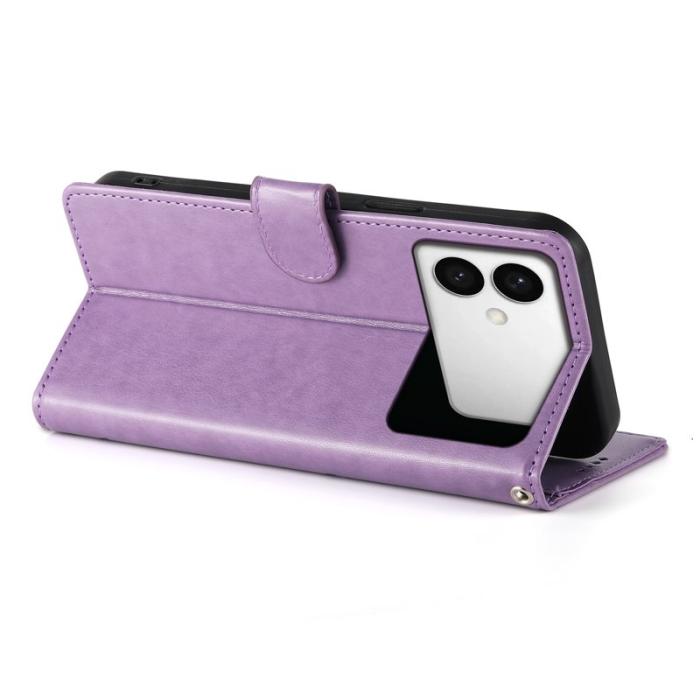 OEM - Samsung Galaxy S26 Edge Fodral PU Läder Blomtryck - Lila