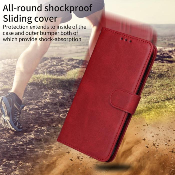 OEM - Samsung Galaxy S26 Edge Plånboksfodral Konstläder Folio Flip - Röd