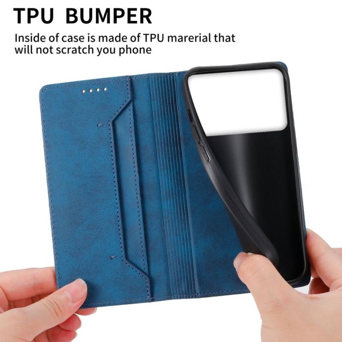 OEM - Samsung Galaxy S26 Edge Plånboksfodral RFID Skydd Konstläder - Blå