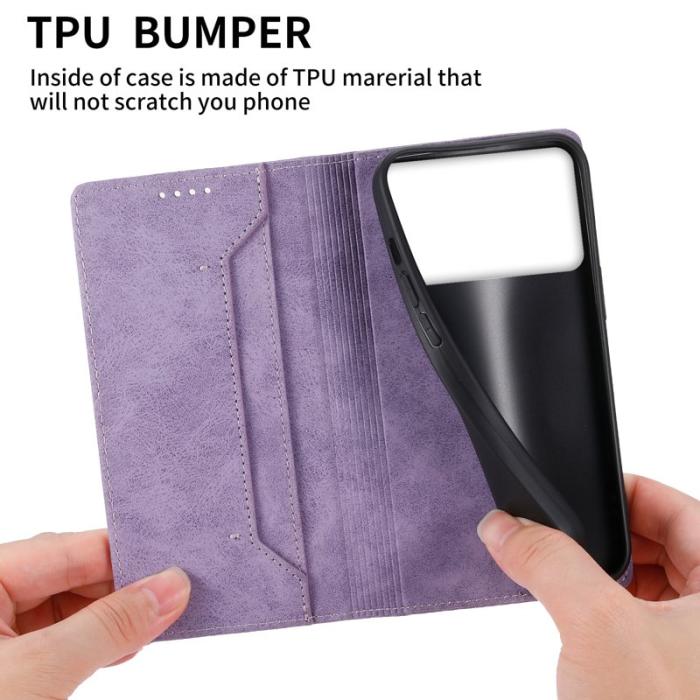 OEM - Samsung Galaxy S26 Edge Plånboksfodral RFID Skydd Konstläder - Lila