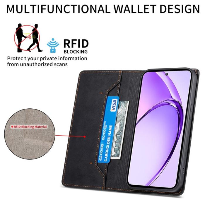 OEM - Samsung Galaxy S26 Edge Plånboksfodral RFID Skydd Konstläder - Svart