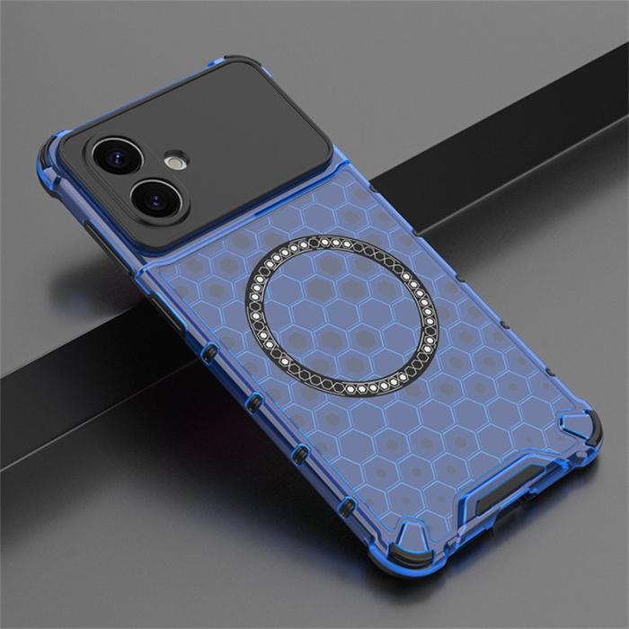 OEM - Samsung Galaxy S26 Edge Mobilskal Honeycomb Design TPU + PC - Blå