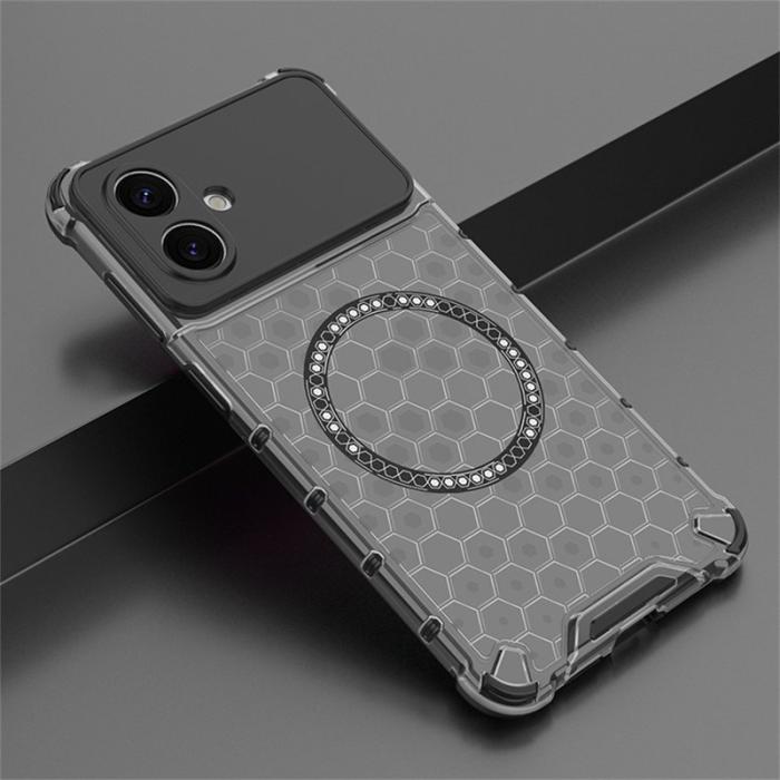 OEM - Samsung Galaxy S26 Edge Mobilskal Honeycomb Design TPU + PC - Grå
