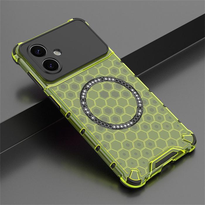 OEM - Samsung Galaxy S26 Edge Mobilskal Honeycomb Design TPU + PC - Grön