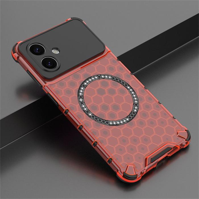 ABEEL - Samsung Galaxy S26 Edge Mobilskal Honeycomb Design TPU + PC - Röd