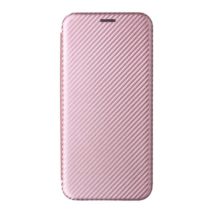 OEM - Samsung Galaxy S26 Edge Mobilskal Kolfiber PU Läder - Roséguld