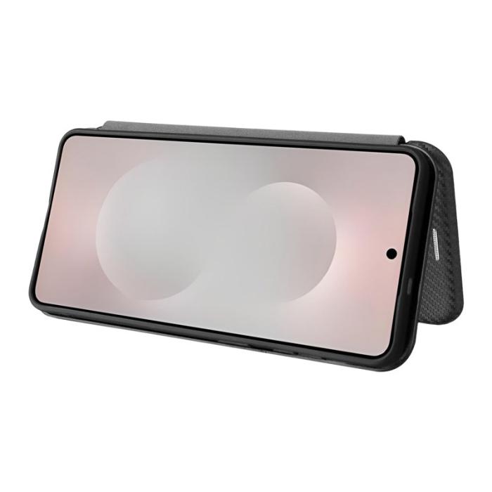 OEM - Samsung Galaxy S26 Edge Mobilskal Svart PU Läder Skydd - Svart