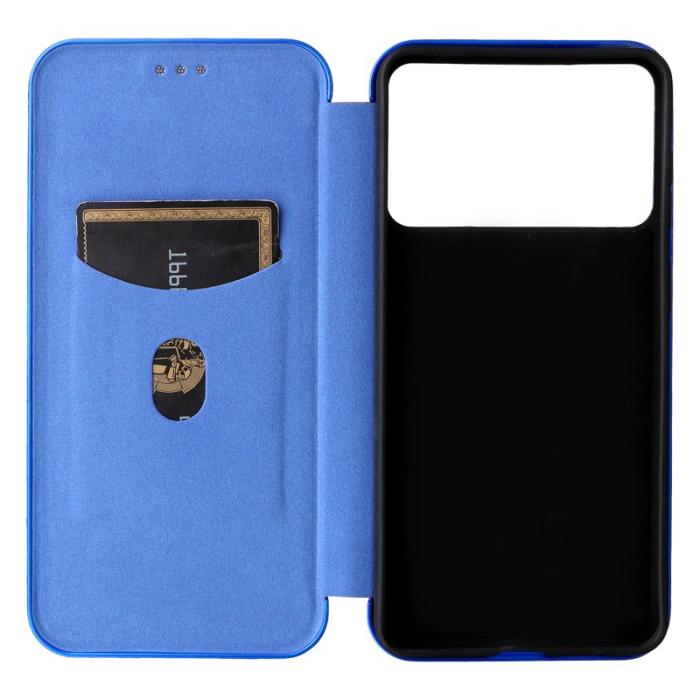 OEM - Samsung Galaxy S26 Edge Mobilskal Kolfiber Textur Stöttålig Konstläder - Blå