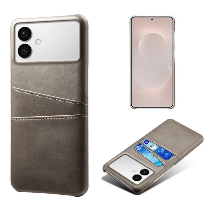 OEM - Samsung Galaxy S26 Edge Mobilskal PU Läder + Hård PC - Grå