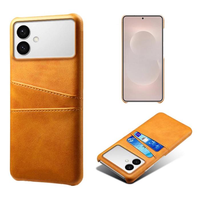 OEM - Samsung Galaxy S26 Edge Mobilskal PU Läder + Hård PC - Orange