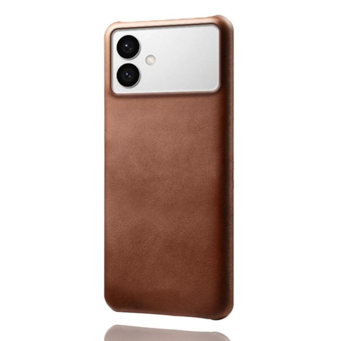 OEM - Samsung Galaxy S26 Edge Mobilskal PU Läder Hård PC Skydd - Brun