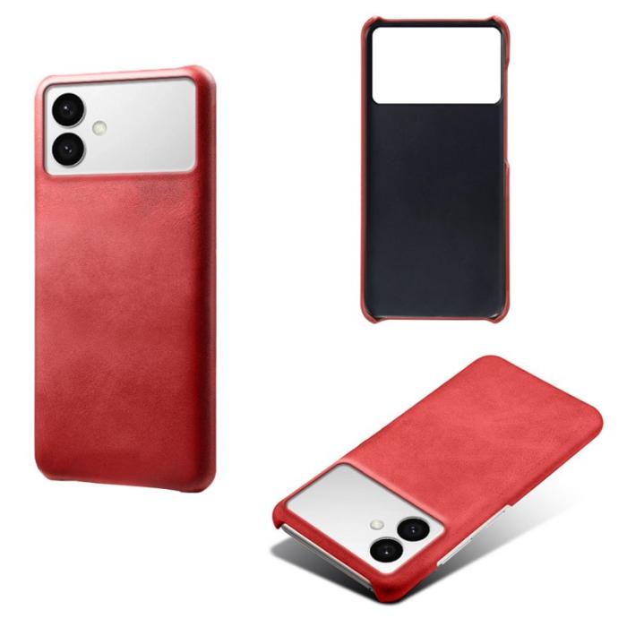 OEM - Samsung Galaxy S26 Edge Mobilskal PU Läder Hård PC Skydd - Röd