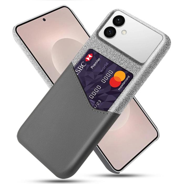 OEM - Samsung Galaxy S26 Edge Mobilskal PU Läder Klädtextur Hård PC - Grå