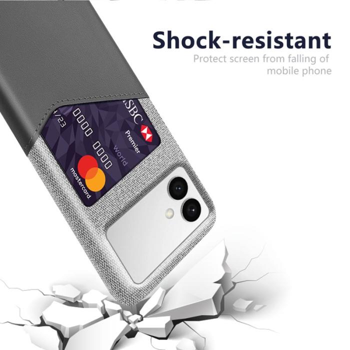 OEM - Samsung Galaxy S26 Edge Mobilskal PU Läder Klädtextur Hård PC - Grå