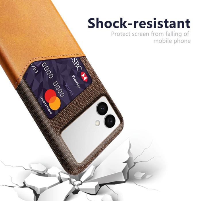 OEM - Samsung Galaxy S26 Edge Mobilskal PU Läder Klädtextur Hård PC - Orange