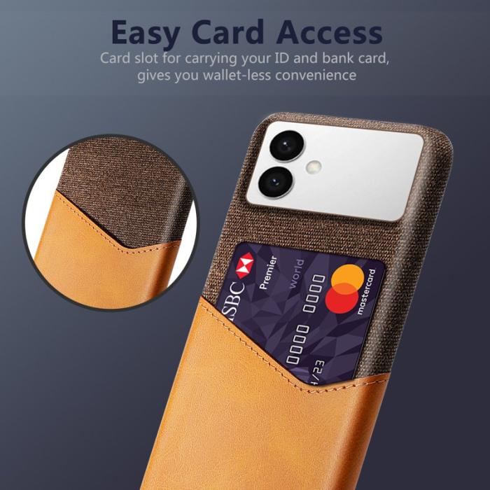 OEM - Samsung Galaxy S26 Edge Mobilskal PU Läder Klädtextur Hård PC - Orange