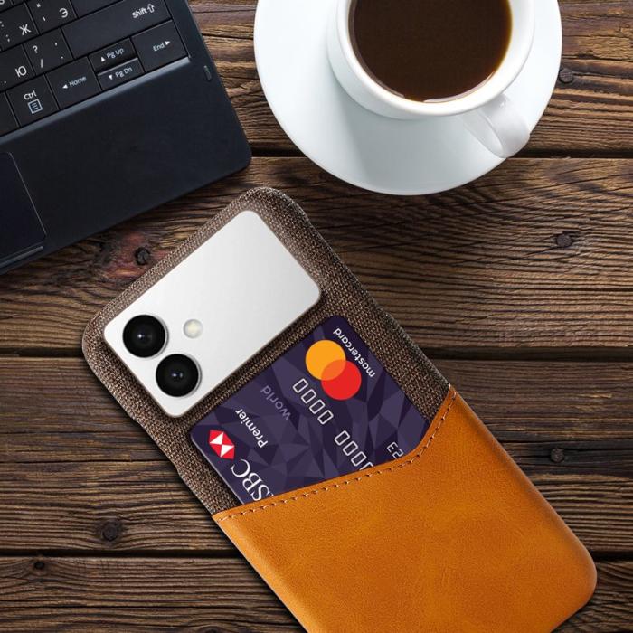 OEM - Samsung Galaxy S26 Edge Mobilskal PU Läder Klädtextur Hård PC - Orange