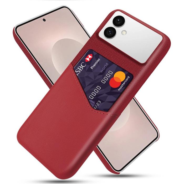 OEM - Samsung Galaxy S26 Edge Mobilskal PU Läder Klädtextur Hård PC - Röd