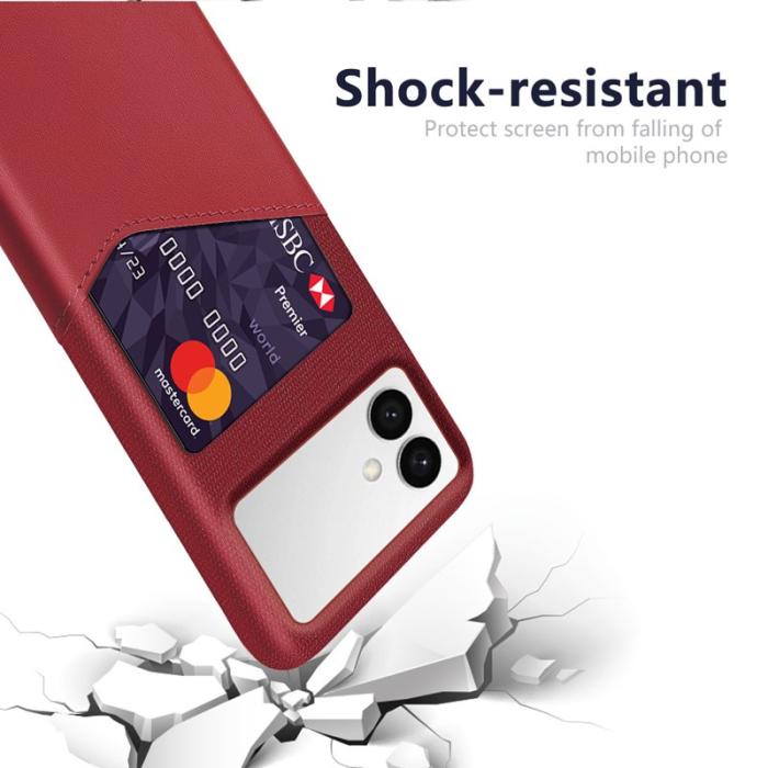 OEM - Samsung Galaxy S26 Edge Mobilskal PU Läder Klädtextur Hård PC - Röd