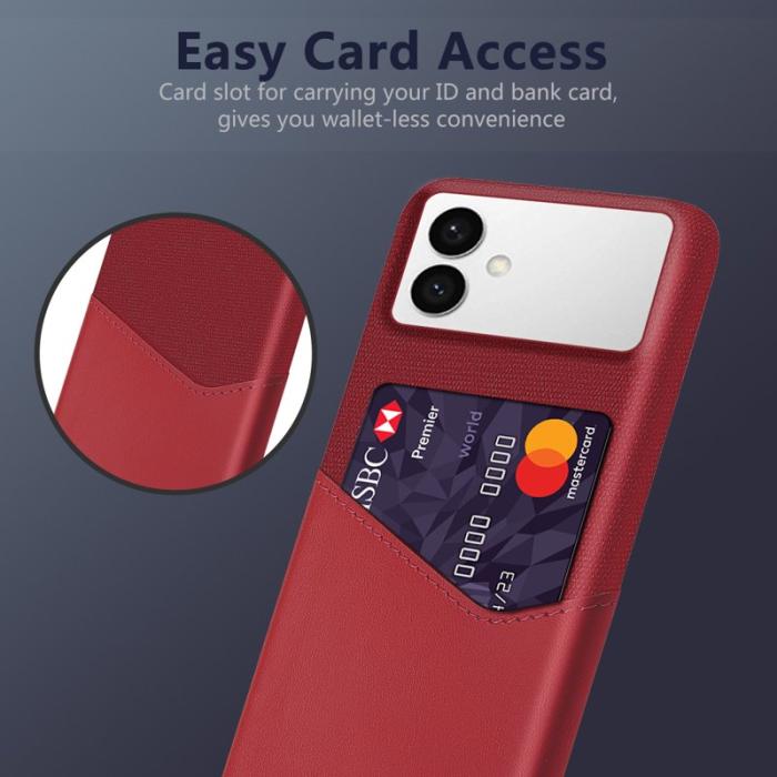 OEM - Samsung Galaxy S26 Edge Mobilskal PU Läder Klädtextur Hård PC - Röd