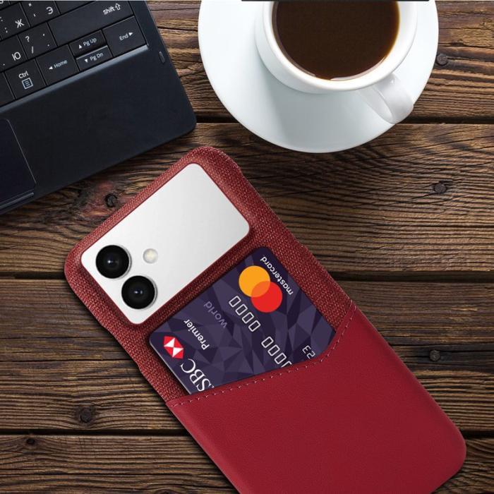 OEM - Samsung Galaxy S26 Edge Mobilskal PU Läder Klädtextur Hård PC - Röd