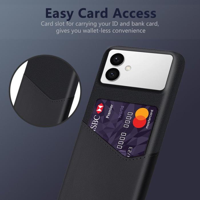 OEM - Samsung Galaxy S26 Edge Mobilskal PU Läder Klädtextur Hård PC - Svart