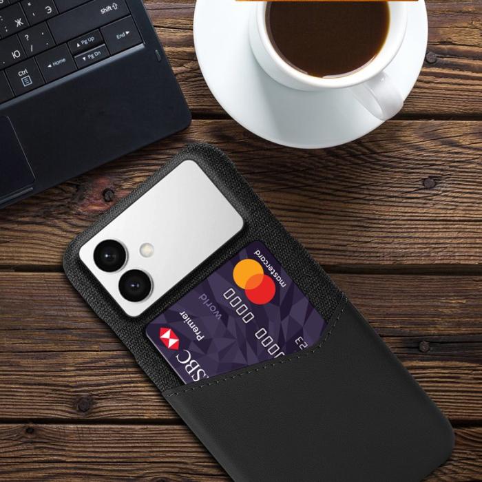 OEM - Samsung Galaxy S26 Edge Mobilskal PU Läder Klädtextur Hård PC - Svart