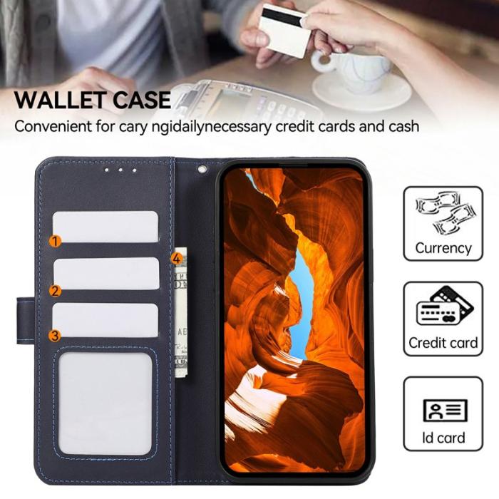 OEM - Samsung Galaxy S26 Edge Mobilskal RFID-Skydd KonstLäder - Blå