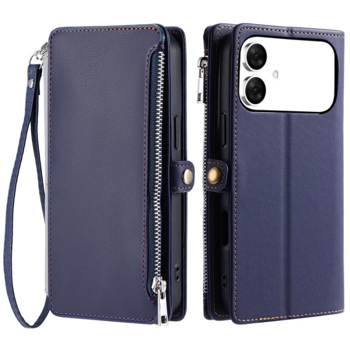 OEM - Samsung Galaxy S26 Edge Mobilskal TPU + KonstLäder - Blå