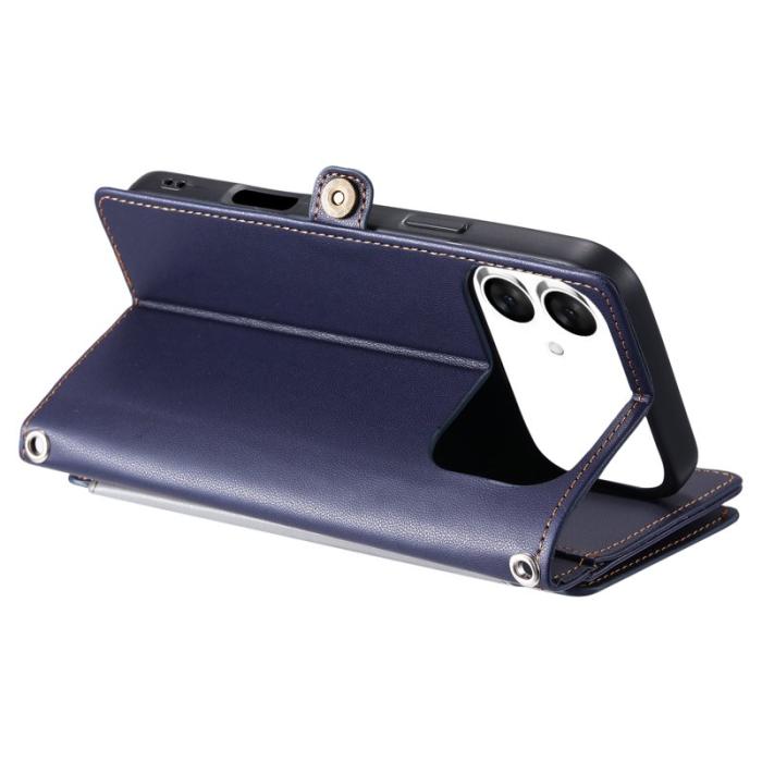 OEM - Samsung Galaxy S26 Edge Mobilskal TPU + KonstLäder - Blå