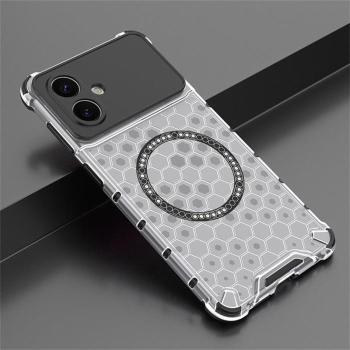 OEM - Samsung Galaxy S26 Edge Mobilskal TPU + PC Honeycomb Design - Transparent