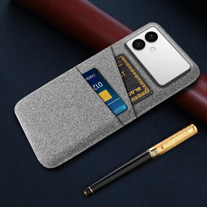 OEM - Samsung Galaxy S26 Edge Skal Tyg + Hård PC - Ljusgrå