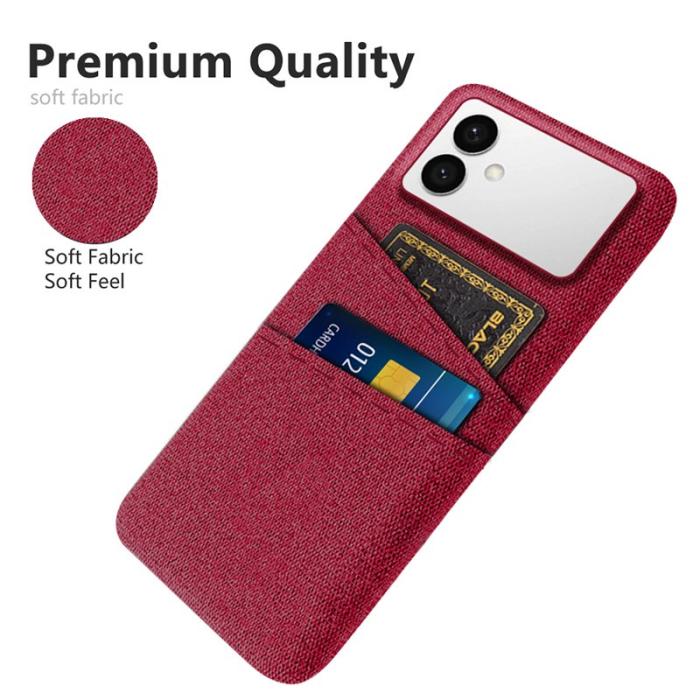 OEM - Samsung Galaxy S26 Edge Skal Tyg + Hård PC - Röd