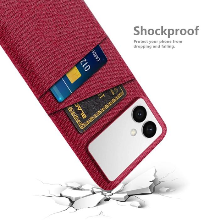 OEM - Samsung Galaxy S26 Edge Skal Tyg + Hård PC - Röd