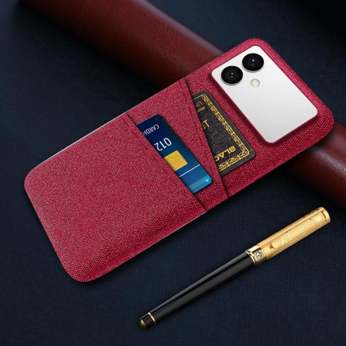 OEM - Samsung Galaxy S26 Edge Skal Tyg + Hård PC - Röd