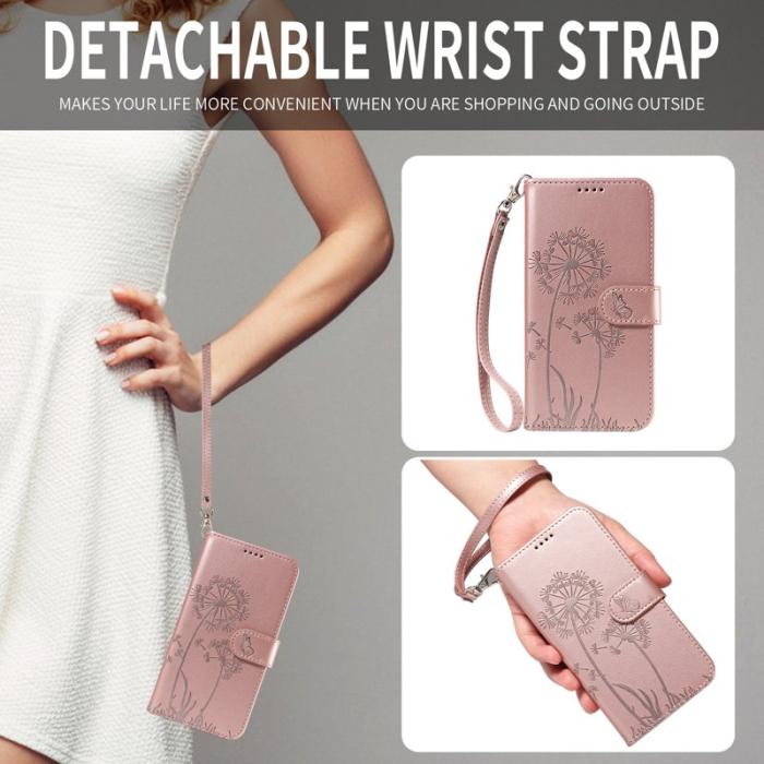 OEM - Samsung Galaxy S26+ Plånboksfodral Konstläder Dandelion - Roséguld