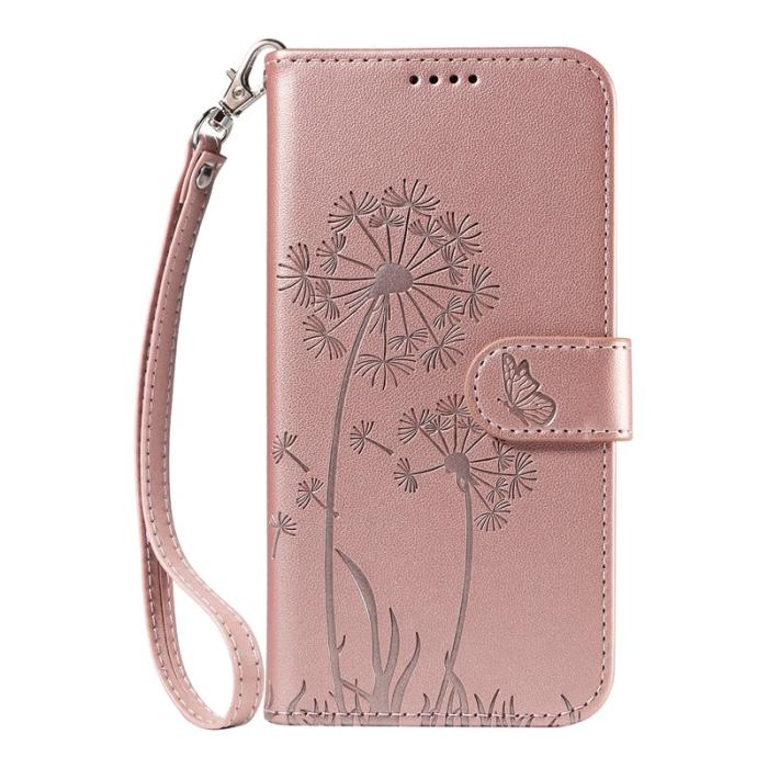 OEM - Samsung Galaxy S26+ Plånboksfodral Konstläder Dandelion - Roséguld