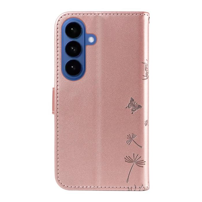 OEM - Samsung Galaxy S26+ Plånboksfodral Konstläder Dandelion - Roséguld