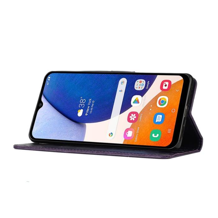 OEM - Samsung Galaxy S26 Plus Plånboksfodral Konstläder Fjäril Blomma - Lila