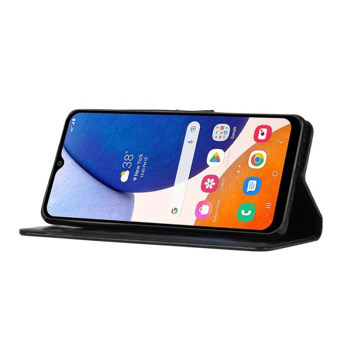 OEM - Samsung Galaxy S26 Plus Plånboksfodral Konstläder Fjäril Blomma - Svart