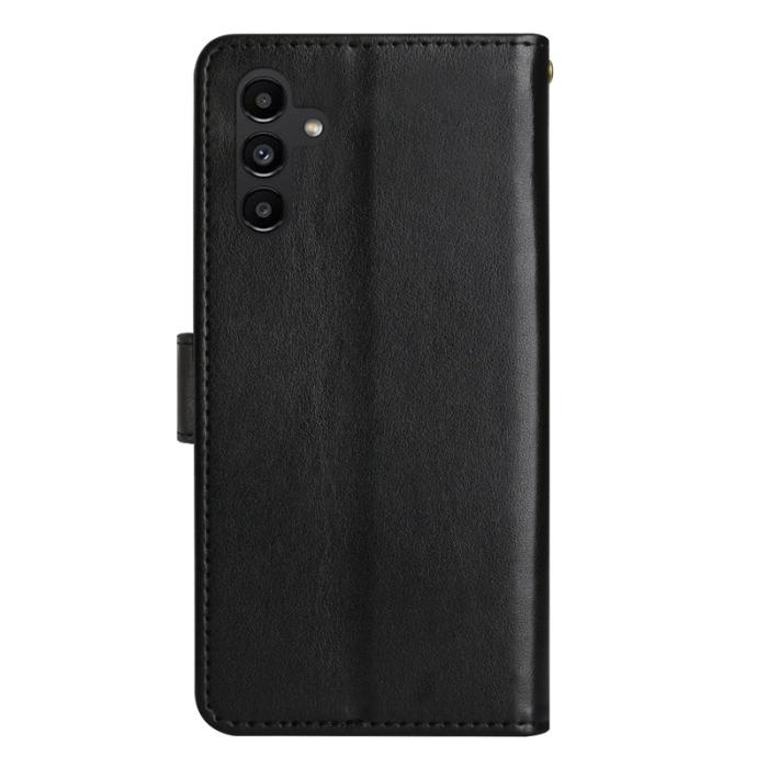 OEM - Samsung Galaxy S26 Plus Plånboksfodral Konstläder Fjäril Blomma - Svart