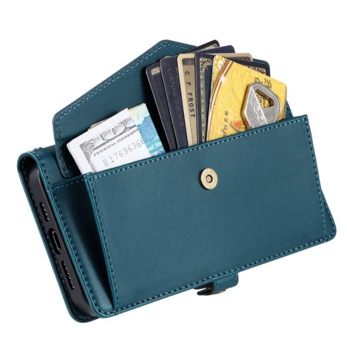 OEM - Samsung Galaxy S26 Fodral Äkta Läder Med Handrem - Svartgrön